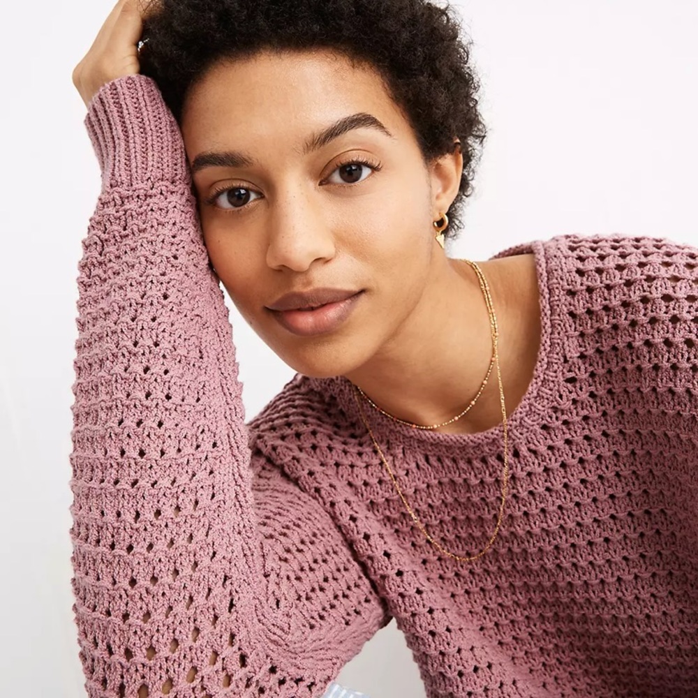 Madewell Open-Stitch Austen Pullover Knit Sweater Sz L